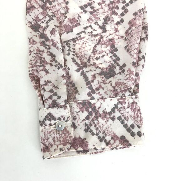 NANETTE Nanette Lepore Snakeskin Print Chiffon Blouse Women’s Size Large Sheer - Picture 5 of 10